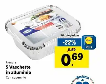 Lidl Aromata 5 vaschette in alluminio con coperchio offerta