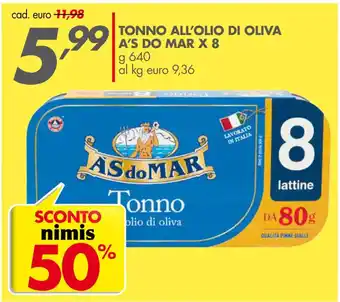 Italmark As do MAR Tonno All'Olio di Oliva g 640 offerta
