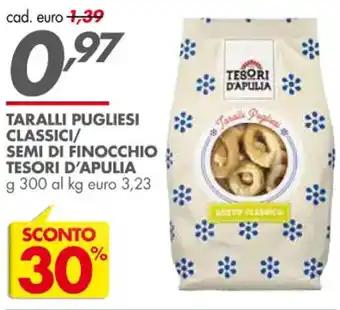 Tesori D'Apulia Taralli Pugliesi Classici/Semi di Finocchio g 300