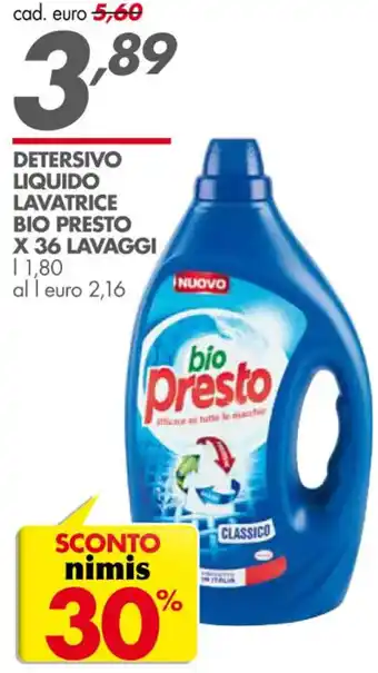 Italmark bio presto Detersivo Liquido Lavatrice x 36 lavaggi offerta