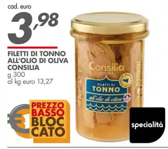 Italmark Consilia Filetti di Tonno All'Olio di Oliva g 300 offerta