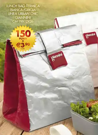 Italmark Lunch Bag Termica Bianca/Grigia Linea Urban Chic Giannini cm 19x12x26 offerta