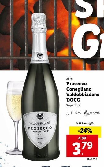 Lidl Allini prosecco conegliano valdobbiadene docg superiore offerta