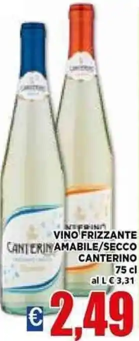 Vivo Supermercati Canterino Vino Frizzante Amabile/Secco 75 cl offerta