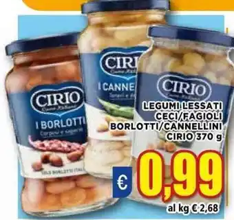 Vivo Supermercati Cirio Legumi Lessati Ceci/Fagioli Borlotti/Cannellini 370 g offerta