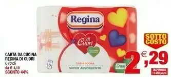 Iperal Regina Carta Da Cucina Di Cuori offerta