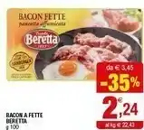 Iperal Beretta Bacon Fette Pancetta Affumicata 100 G(ml) offerta