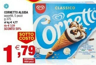 Iperal Algida Cornetto Nocciola 375 G(ml) offerta
