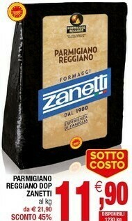 Iperal Zanetti Parmigiano Reggiano Dop offerta