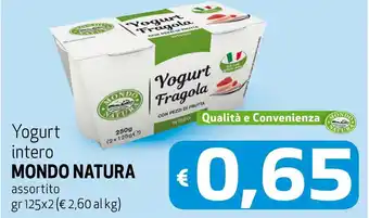 Mondo Natura Yogurt intero assortito gr 125x2