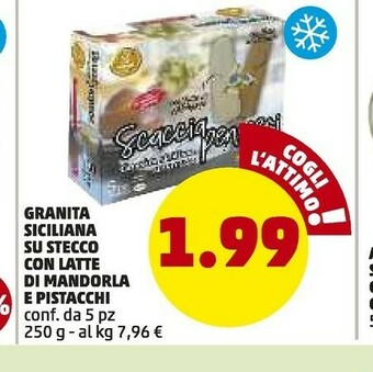 PENNY Granita Siciliana Su Stecco Con Latte Di Mandorla E Pistacchi offerta