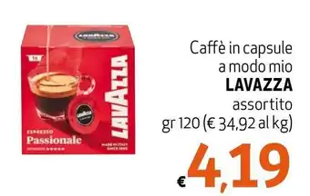 Maxi Supermercati Lavazza Caffè in capsule a modo mio assortito gr 120 offerta