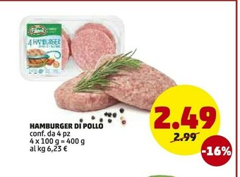 PENNY Hamburger Di Pollo offerta