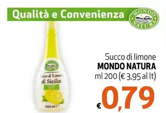 Maxi Supermercati Mondo Natura Succo di limone ml 200 offerta