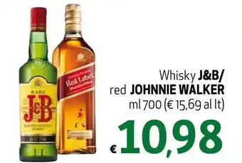 Maxi Supermercati J&B Whisky / Johnnie Walker red ml 700 offerta