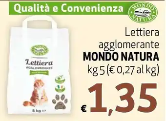 Maxi Supermercati Mondo Natura Lettiera agglomerante kg 5 offerta