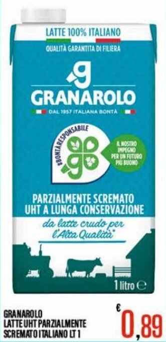 Supermercati EffePiù Granarolo Latte Uht Parzialmente Scremato Italiano lt 1 offerta