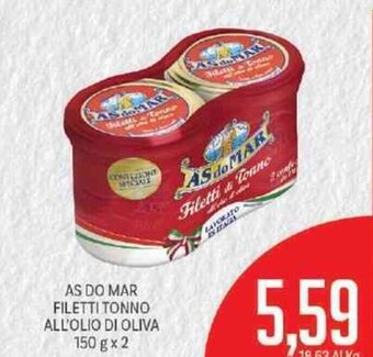 Supermercati Piccolo As Do Mar Filetti Di Tonno All'Olio Di Oliva 150 g x 2 offerta