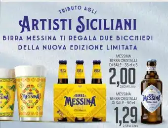 Supermercati Piccolo Messina Birra Cristalli Di Sale 33 cl x 3 offerta