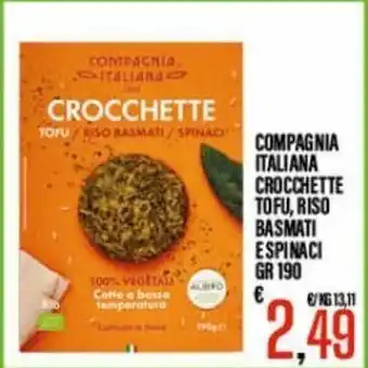 Supermercati EffePiù Compagna Italiana Crocchette Tofu, Riso Basmati e Spinaci gr 190 offerta
