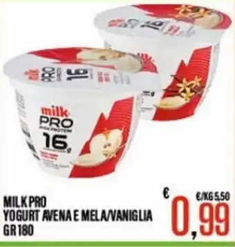 milk Pro Yogurt Avena e Mela/Vaniglia gr 180