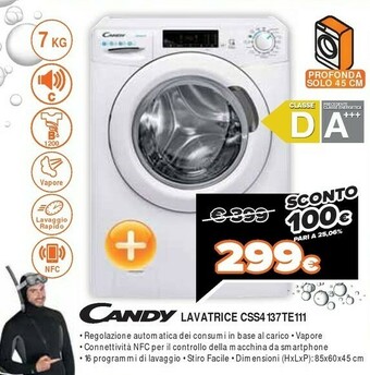 Expert Candy Lavatrice CSS4 137TE111 offerta