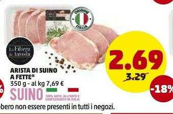 PENNY La Filiera In Tavola Arista Di Suino A Fette offerta