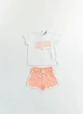 Champion completo t-shirt+short legacy stampa logo bimba