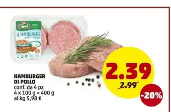 PENNY Fileni Hamburger 400 G(ml) offerta