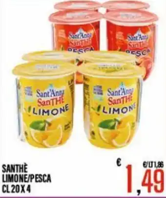 Supermercati EffePiù SanThè Sant'Anna Limone/Pesca cl 20 x 4 offerta