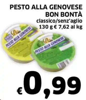 Bon Bontà Pesto alla genovese classico/senz'aglio 130 g