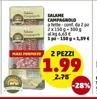 PENNY Sapor di Cascina Salame Campagnolo Taglio Sottile 150 G(ml) offerta