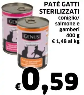 Ecu Discount Genus Patè gatti sterilizzati 400 g offerta