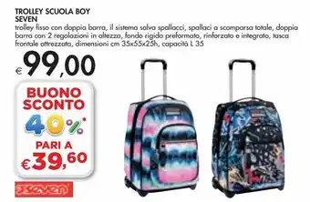 Bennet Trolley scuola boy seven offerta
