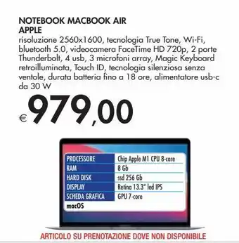 Notebook macbook air apple