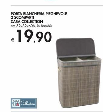 Bennet Portabiancheria pieghevole 2 scomparti casa collection offerta