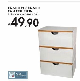 Bennet Cassettiera 3 cassetti casa collection offerta