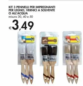 Bennet Kit 3 pennelli per impregnanti per legno , vernici a solvente o all ' acqua offerta
