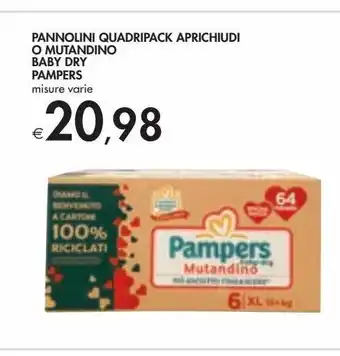 Bennet Pannolini quadripack aprichudi o mutandino baby dry pampers offerta