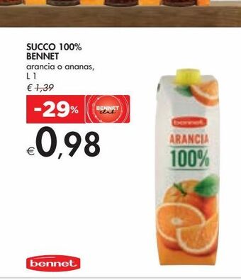 Bennet Succo 100%  bennet offerta