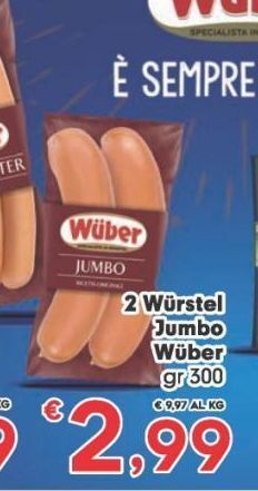 Despar 2 wurstel jumbo wüber offerta