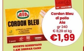 Despar Cordon bleu di pollo aia offerta