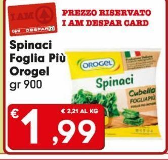 Despar Spinaci foglia piu' orogel offerta