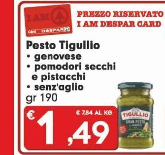 Despar Pesto tigullio offerta