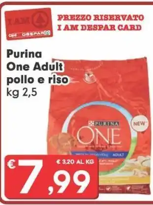 Despar Purina one adult pollo e riso offerta