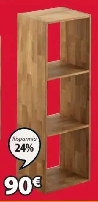 JYSK Royal Oak Divisorio Skyum 3 ripiani L36 x H105 x P30 cm offerta