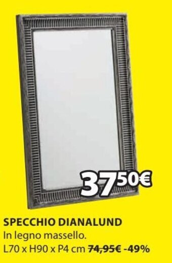 JYSK Specchio Dianalund L70 x H90 x P4 cm offerta
