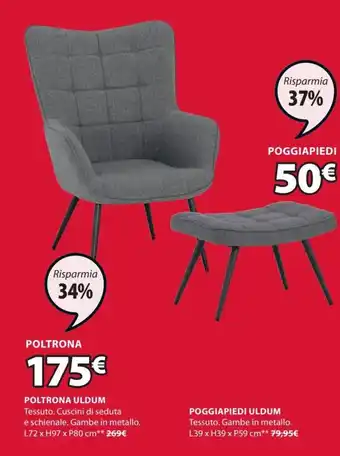 JYSK Poltrona Uldum L72 x H97 x P80 cm offerta