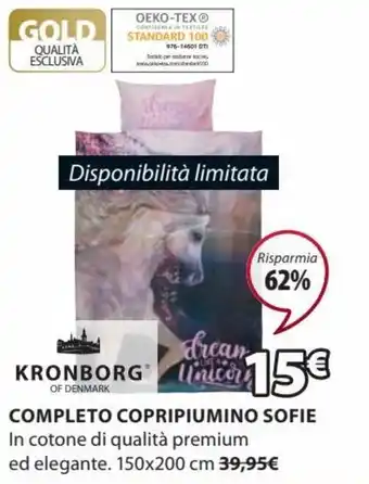JYSK Kronborg Completo Copripiumino sofie 155x200 cm offerta