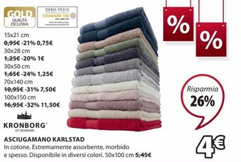 JYSK Kronborg Asciugamano Karlstad 50x100 cm offerta